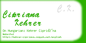 cipriana kehrer business card